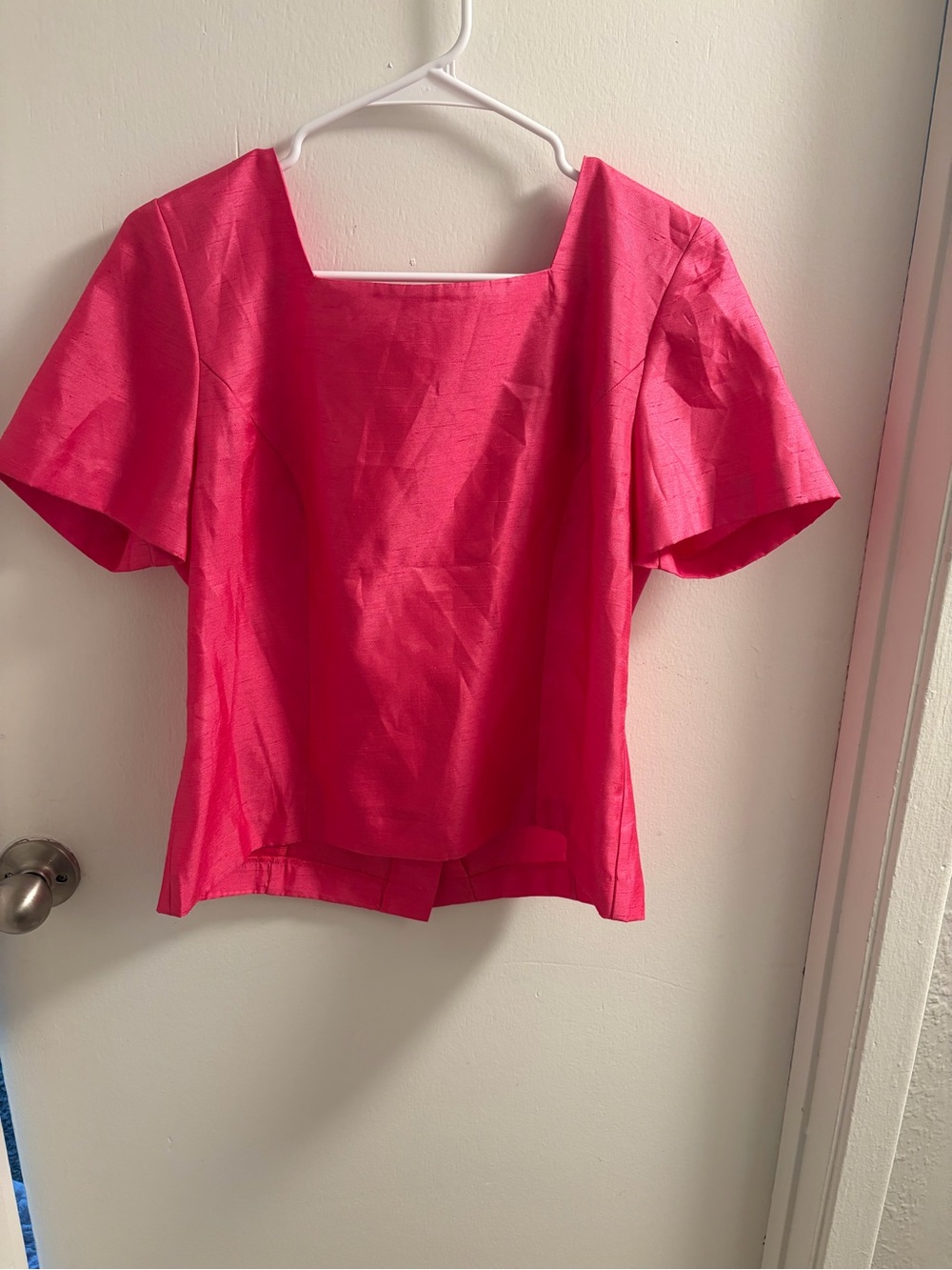 Sag Harbor Fuchsia Square-Neck Short Sleeve Top